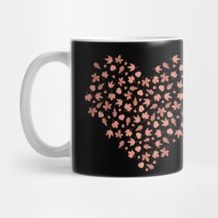 Autumn leaves heart Orange Peach version Mug